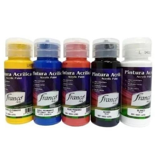 Pintura Acrilica Franco Arte 60 ml Al Frio Nueva Pesentacion Variados Colores Primarios