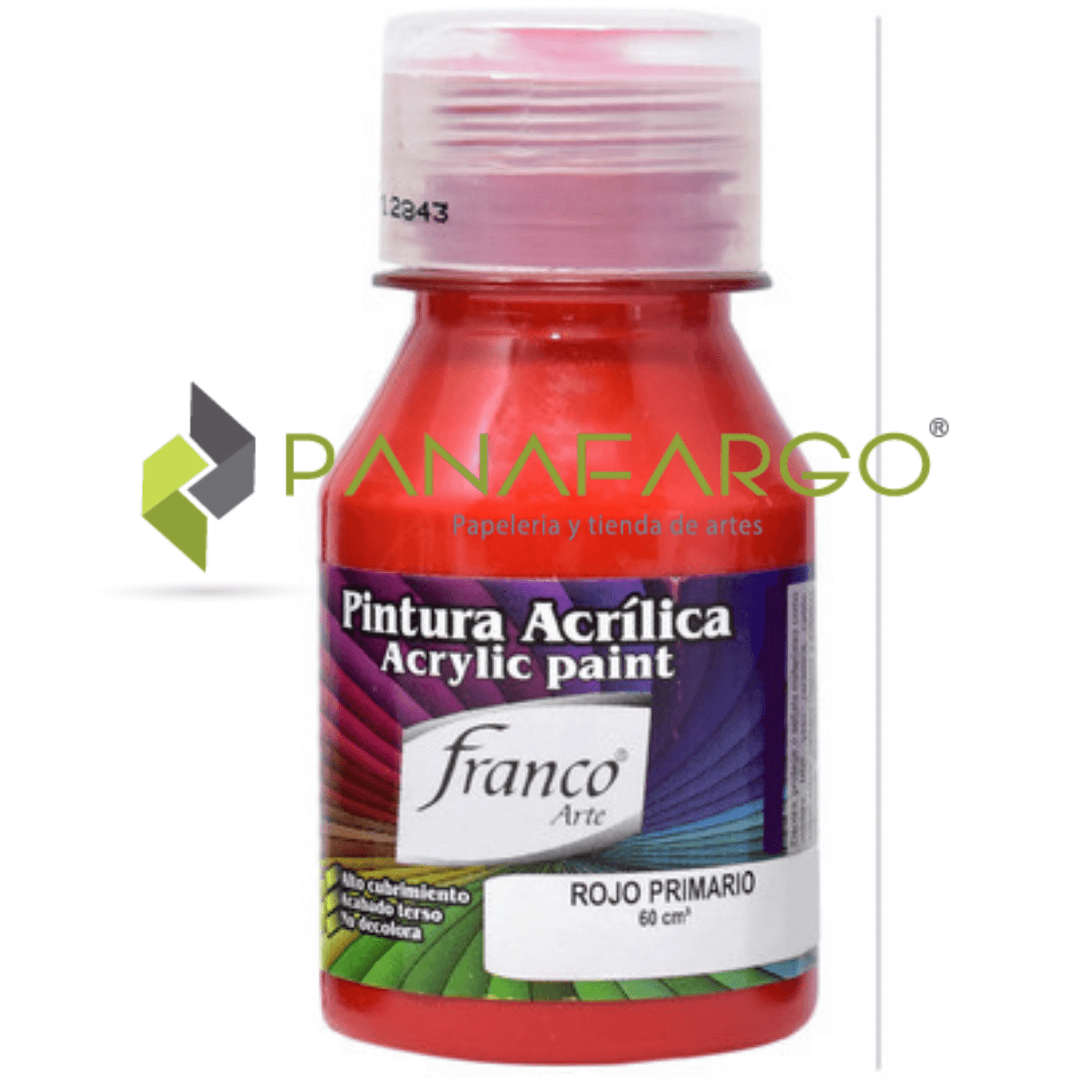 Pintura Acrilica Franco Arte 60 ml Al Frio Rojo Primario Panafargo
