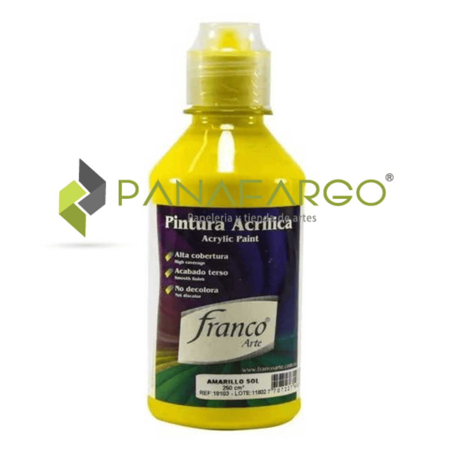 Pintura Acrilica Franco Arte al Frio X 250 ml Amarillo Panafargo