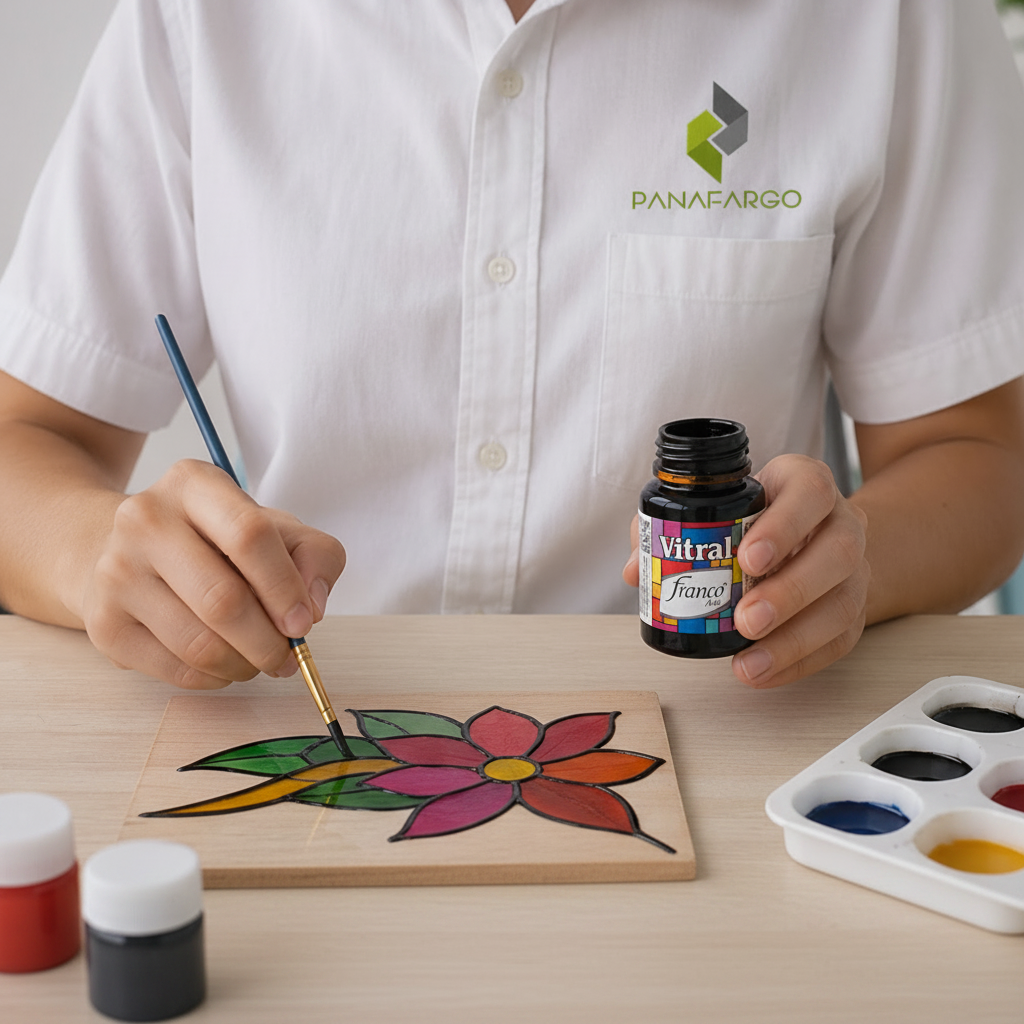 Pintura Vitral Franco Arte 30 ml, Traslucida para Manualidades - Trasparente