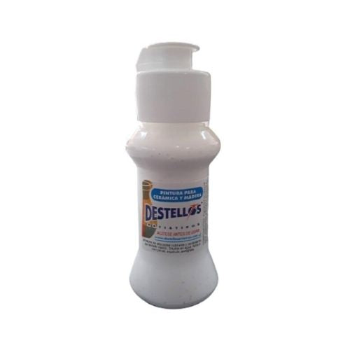 Pinturas Destellos De 60cc Todos Los Colores Para Ceramica Y Madera Blanco Unidad