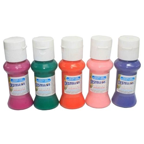 Pinturas Destellos De 60cc Todos Los Colores Para Ceramica Y Madera Colores Brillantes