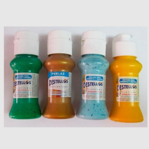 Pinturas Destellos De 60cc Todos Los Colores Para Ceramica Y Madera Colores Diferentes