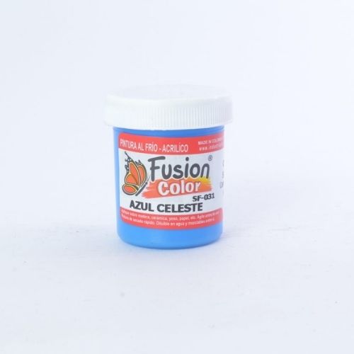 Pinturas Fusion Color Acrilico Al frio De 250cc Y 60cc Azul Celeste De 60cc