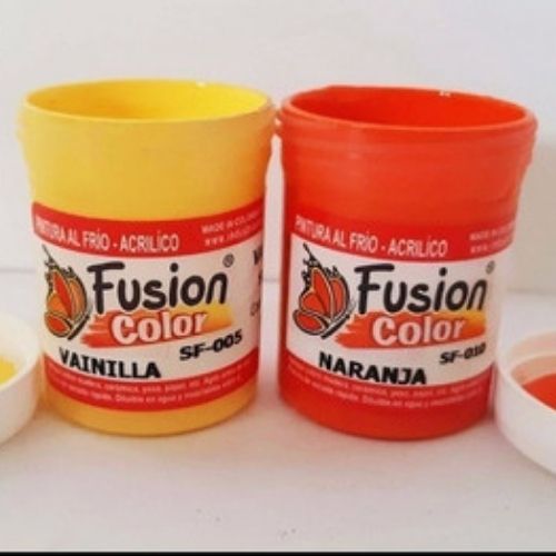 Pinturas Fusion Color Acrilico Al frio De 250cc Y 60cc Destapadas