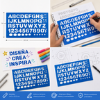 Plantilla de Letras, Números y Símbolos para Dibujo y Manualidades Morrison Mediana