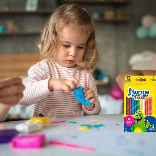 Plastilina Norma Paquete De 13 Unidades Nina Jugando