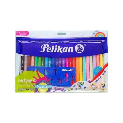 Plumones Pelikan Markana Twist Paquete De 18 6 Portada Pllumones En Empaque Portada