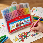Plumones Faber-Castell Fiesta x36 Estuche Transparente