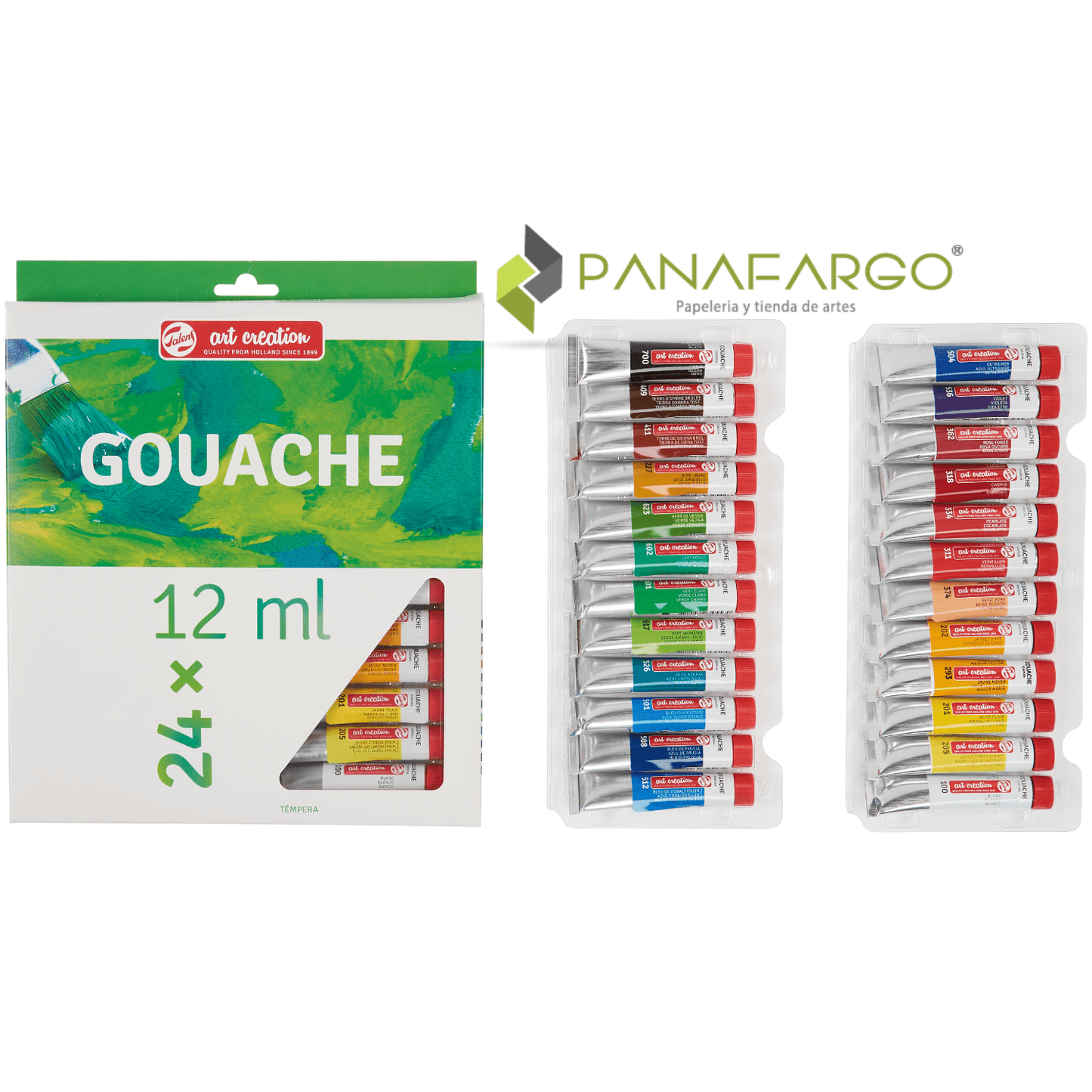 Presentacion pintura tempera Gouache x 24 colores