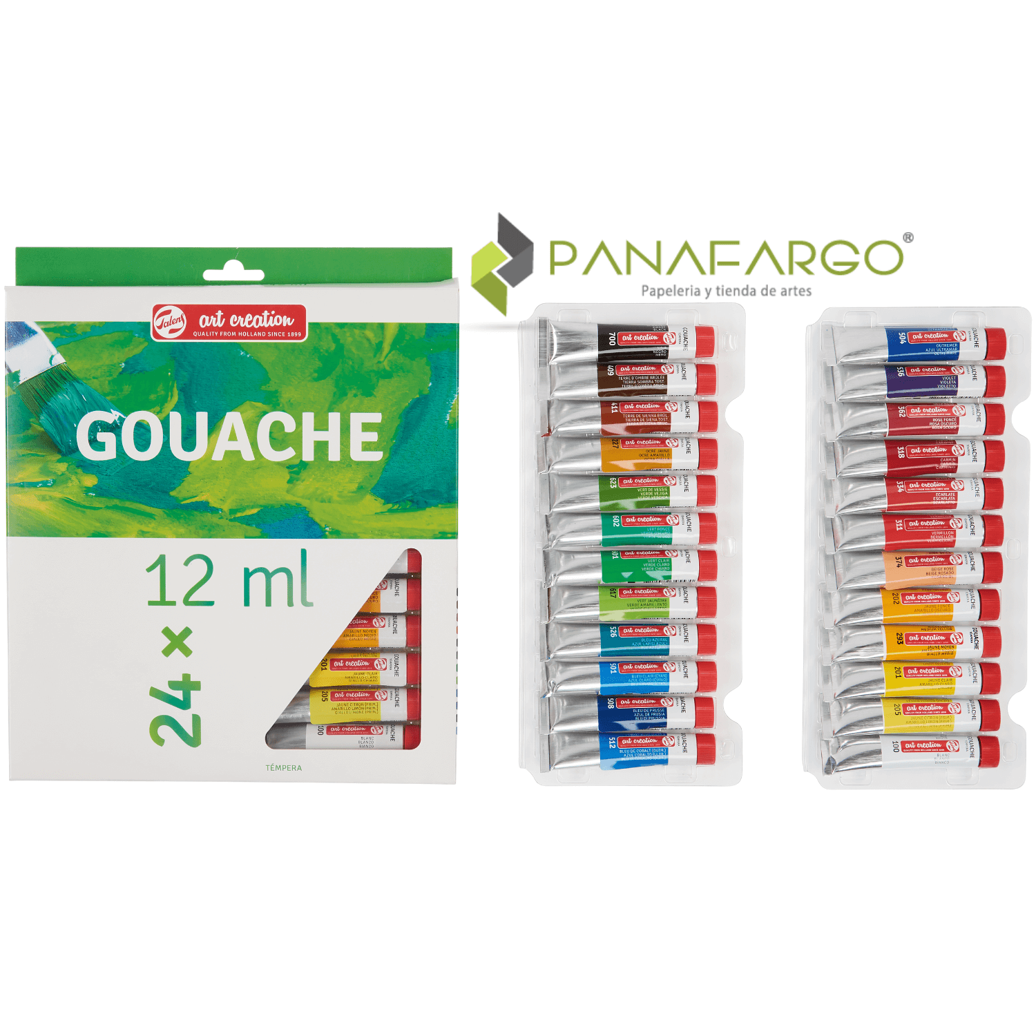 Presentacion pintura tempera Gouache x 24 colores