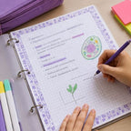 Repuesto de 80  Hojas Cuadriculada Para Folder 105 Estampada Primavera