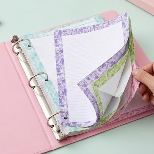 Repuesto de 80 Hojas a Rayas Para Folder 105 Estampada Primavera