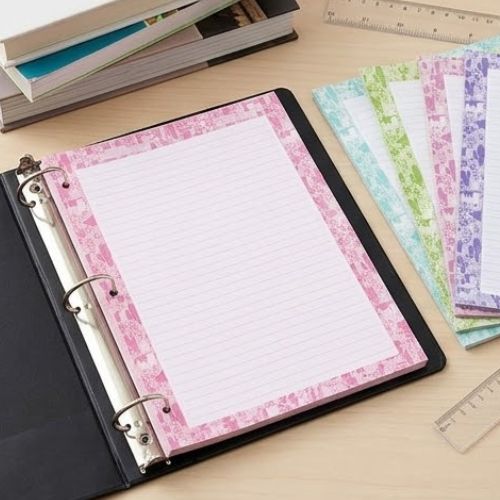 Repuesto de 80 Hojas a Rayas Para Folder 105 Estampada Primavera
