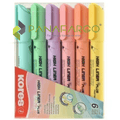 Resaltador Kores Pastel Grueso X 6 Colores Estuche Panafargo
