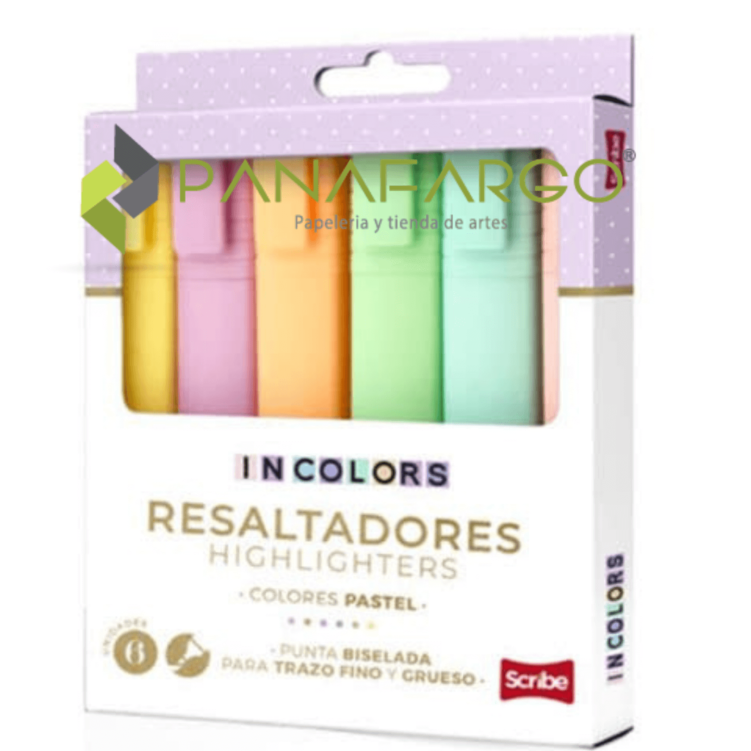 Resaltador Pastel Scribe x 6 Estuche Panafargo