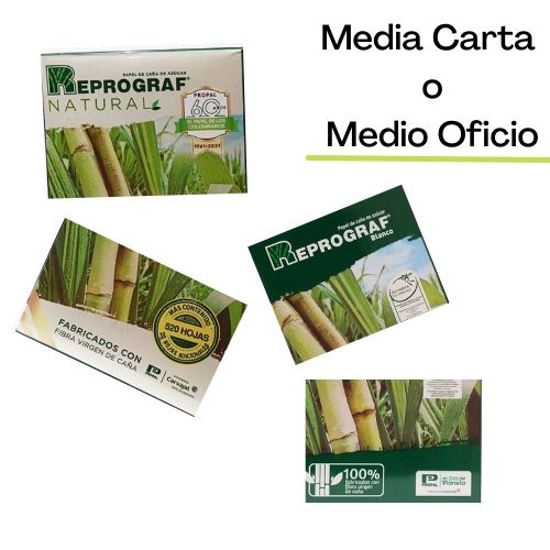 Resma Media Carta Y Oficio De Papel Blanco O Natural Reprograf Medio O Medio