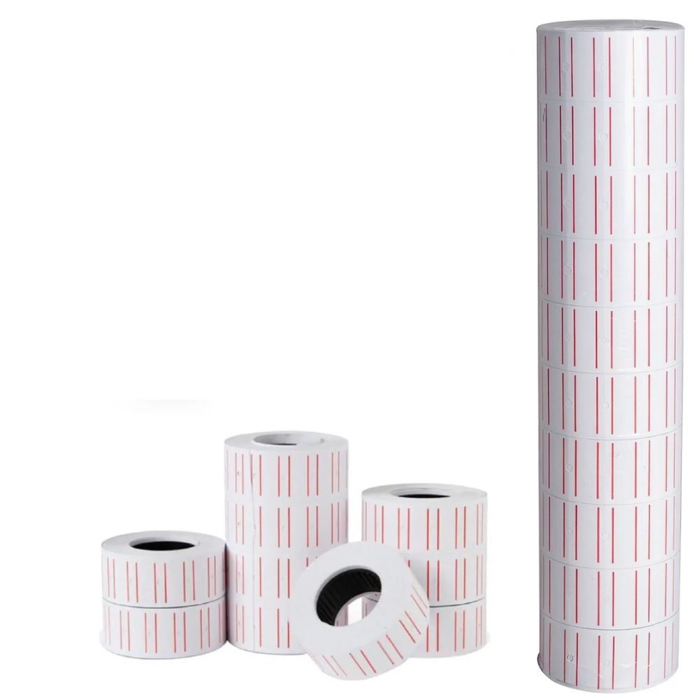 10 Rollos de Etiquetas 22x12mm para Etiquetadora Manual MX-5500 - Compatible Pistola de Precios