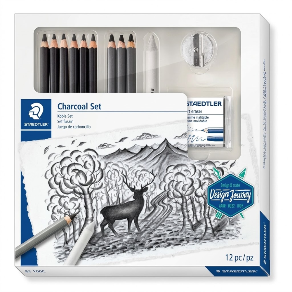 Set Staedtler Mars Lumograph Carboncillo x9