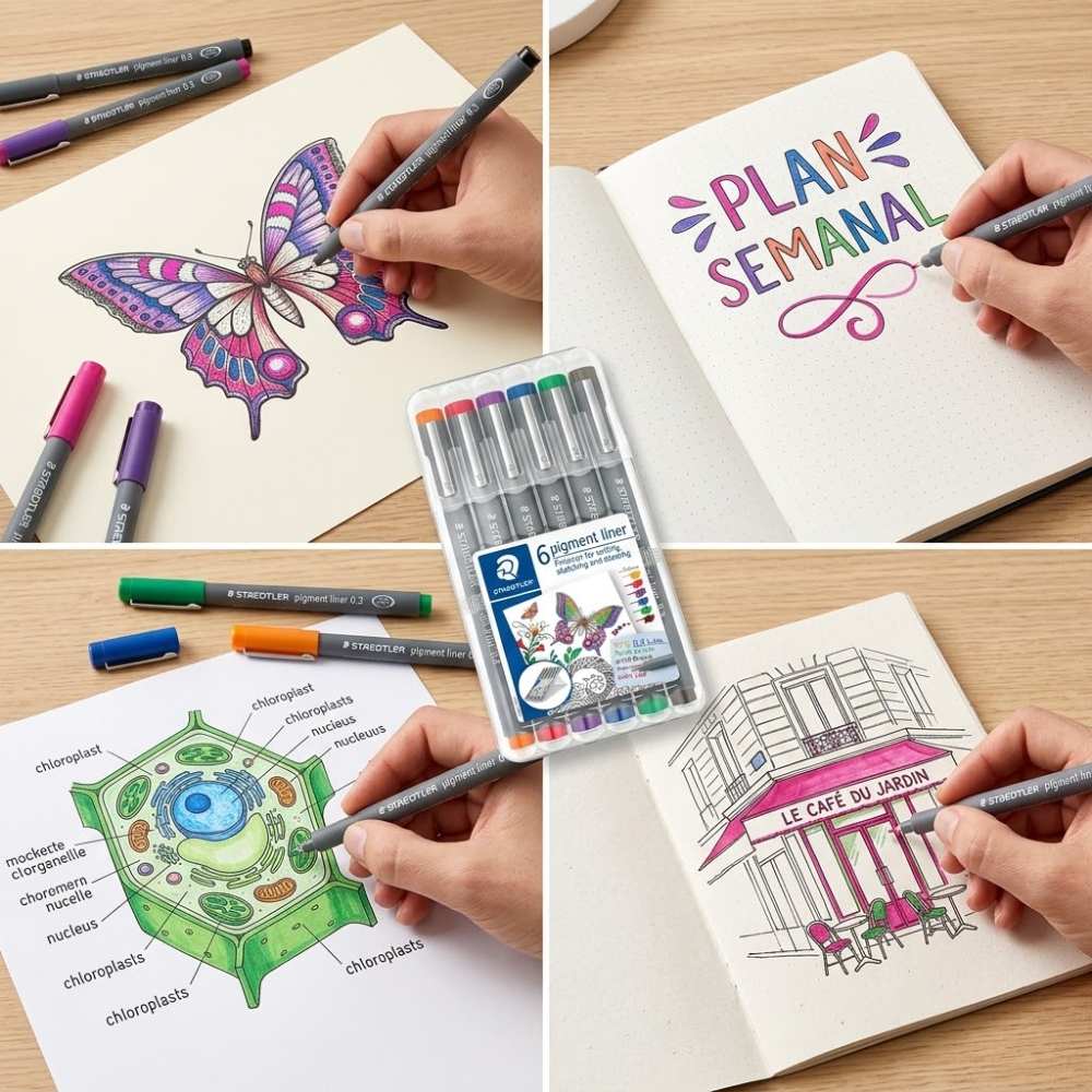 Rapidografo Staedtler Pigment Liner 0,3 mm x6 Colores