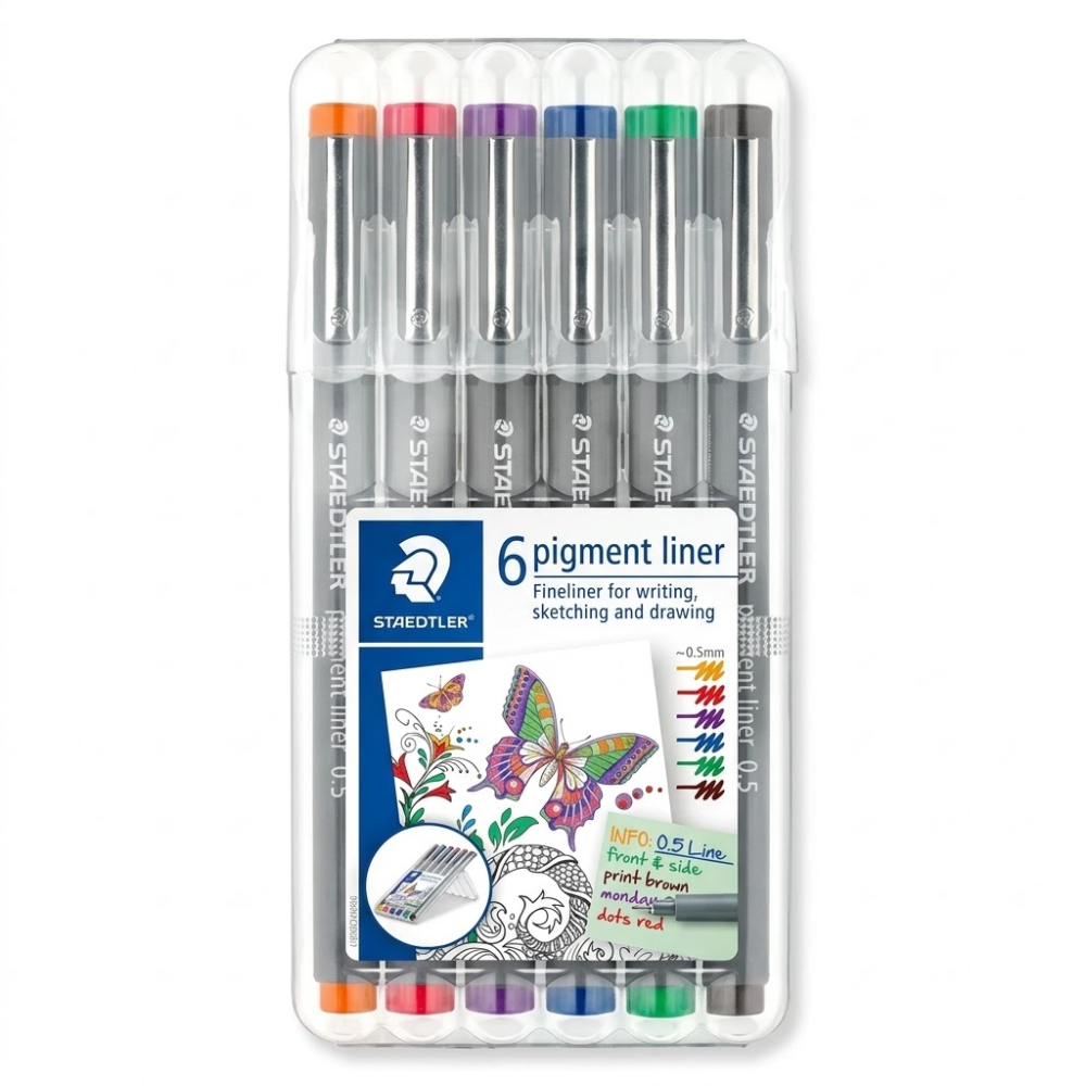 Rapidografo Staedtler Pigment Liner 0,5 mm x6 Colores