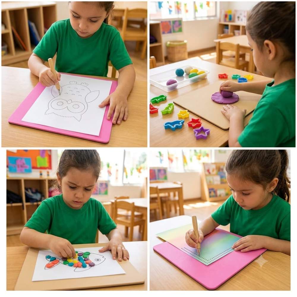 Tabla para Punzado y Plastilina Doble Faz (30 x 30 cm)