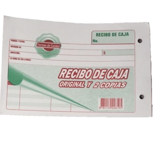 Talonario Caja Menor De Recibo Sencillo Por 100 Hojas Panafargo Portada 1