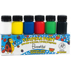 Témperas Escolares Bozetto con Olor a Frutas - Set de 6 Frascos x 30ml (No Tóxico)