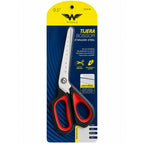 Tijera Profesional Wings 9.5" en Acero Inoxidable para Tela, Cuero, Cartón, Alfombra con Regla de Medición Integrada