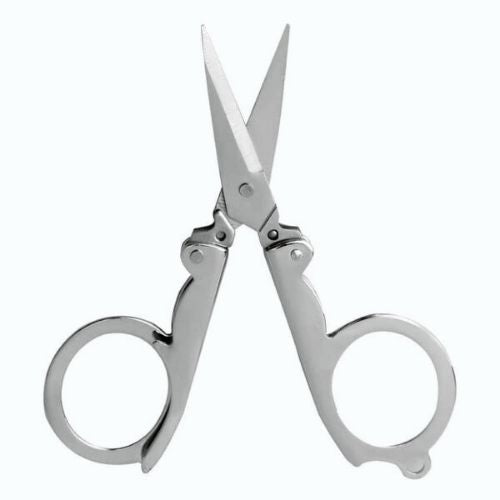 Tijeras Plegables Mini De Bolsillo Metalicas Abiertas Para Cortar
