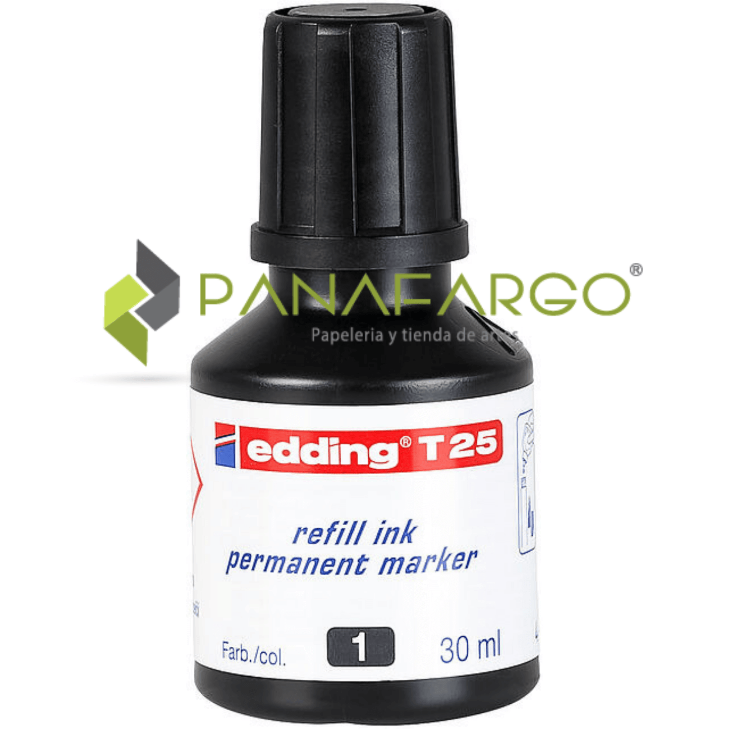 Tinta Edding Para Marcador Permanente 30 ml negra Panafargo