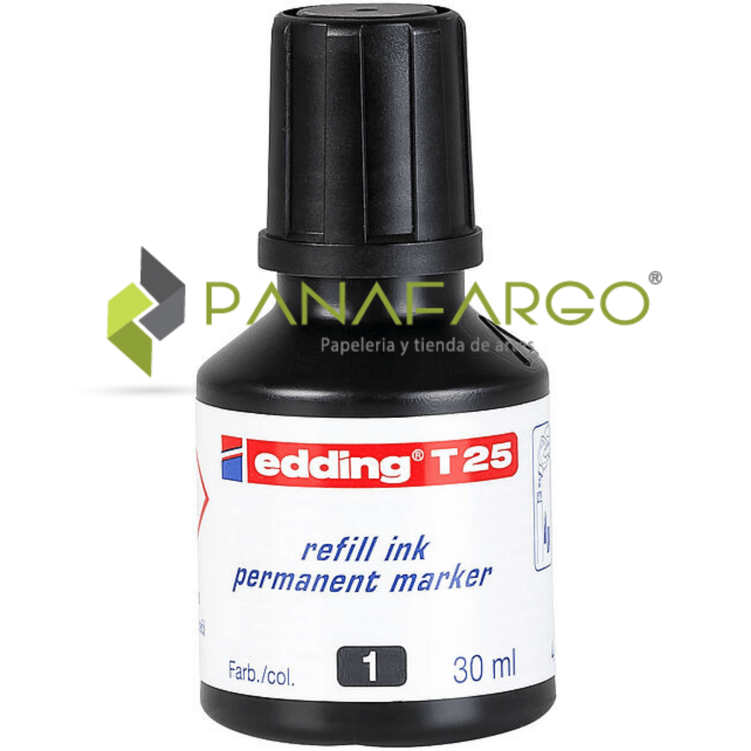 Tinta Edding Para Marcador Permanente 30 ml negra Panafargo