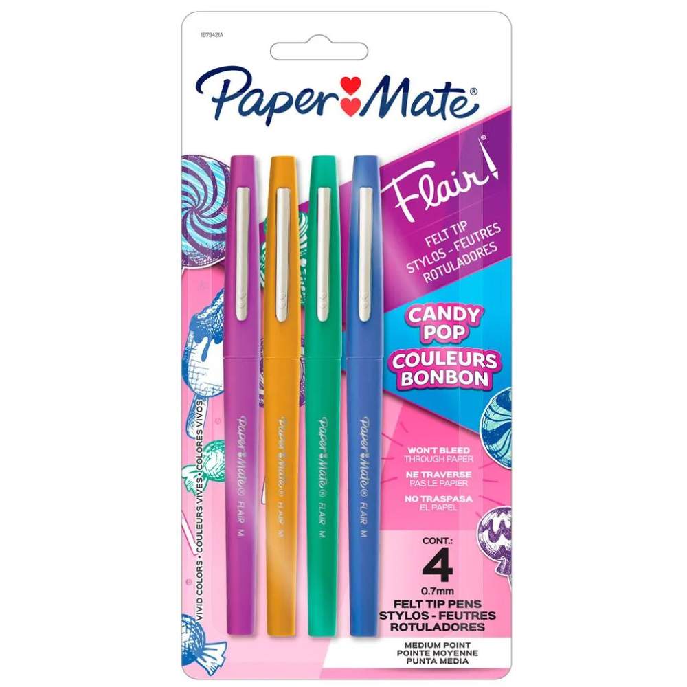 Plumígrafo o Micropunta Paper Mate Flair Candy Pop x4 Unidades