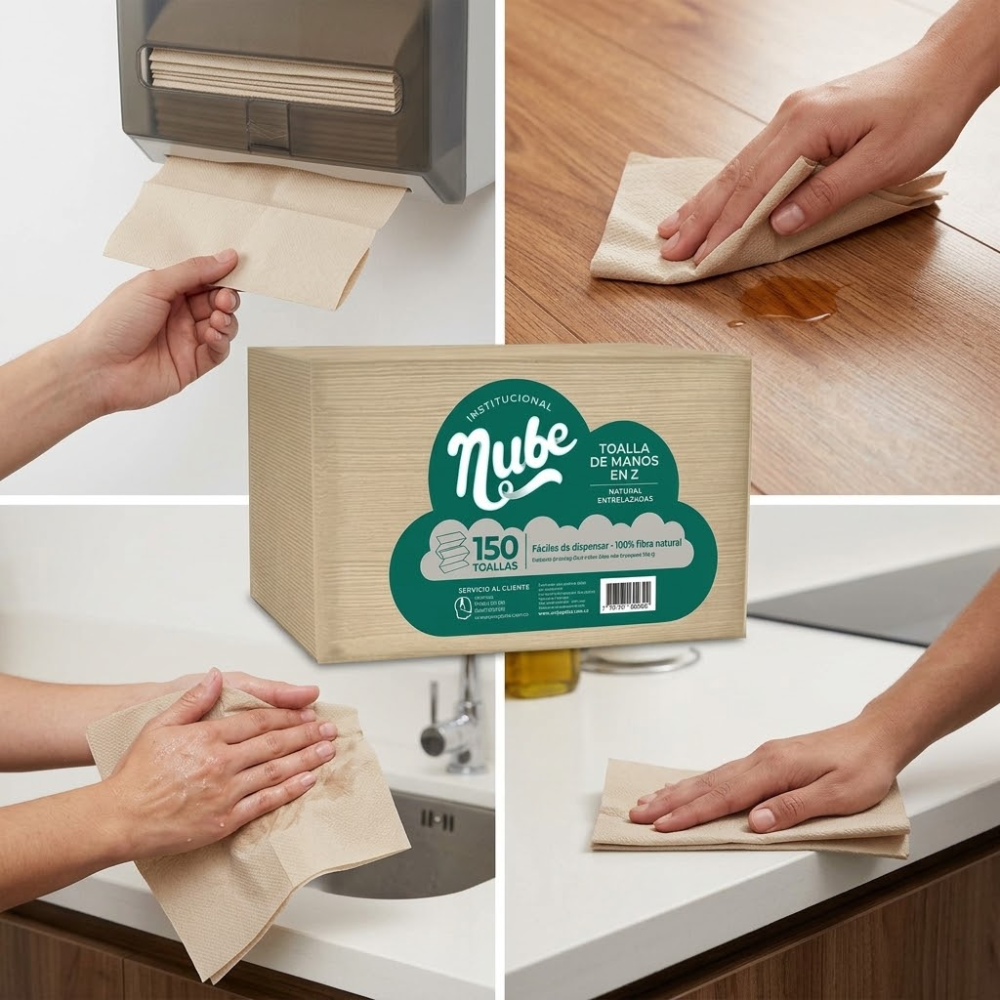 Toalla de Manos en Z Nube Beige x 150 – 21,6 x 20 cm