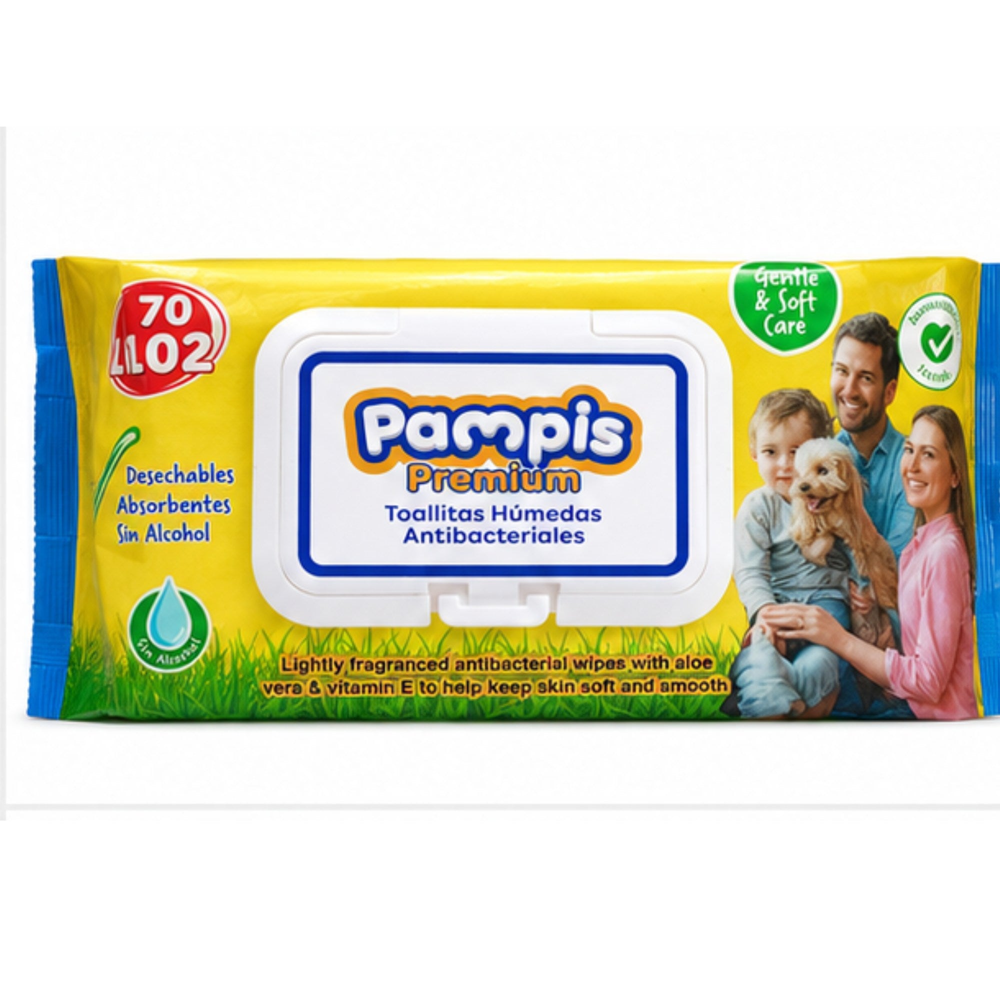 Toallitas Húmedas Antibacteriales Pampis Premium – Paquete x102 Unidades (Pague 70 Lleve 102)