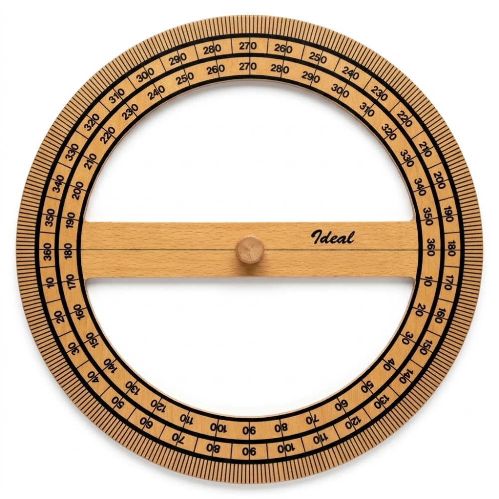 Transportador Circular 360º en Madera para Geometría