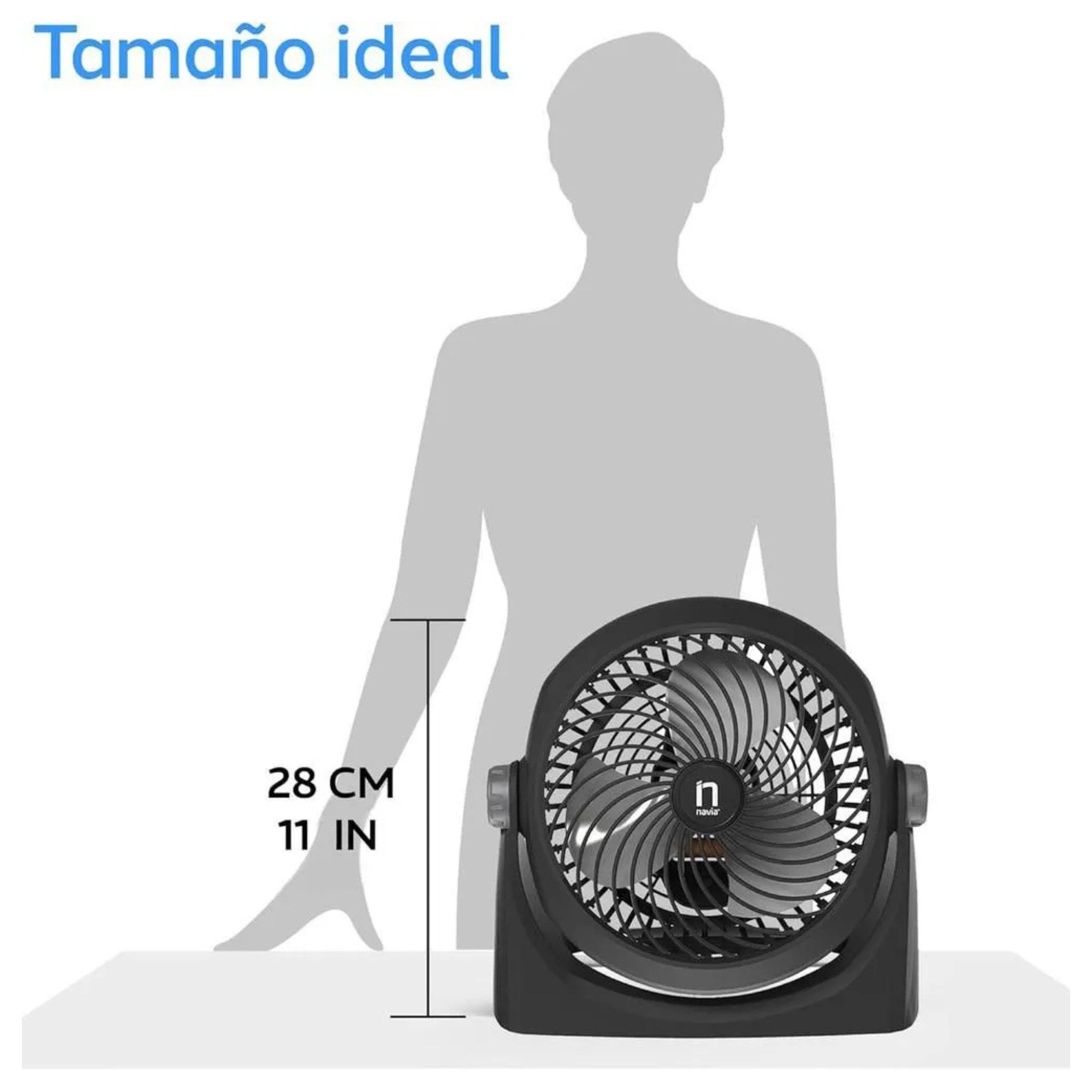 Ventilador Turbo 2 en 1 Navia – Piso y Pared | Inclinación 360° | Compacto y Potente