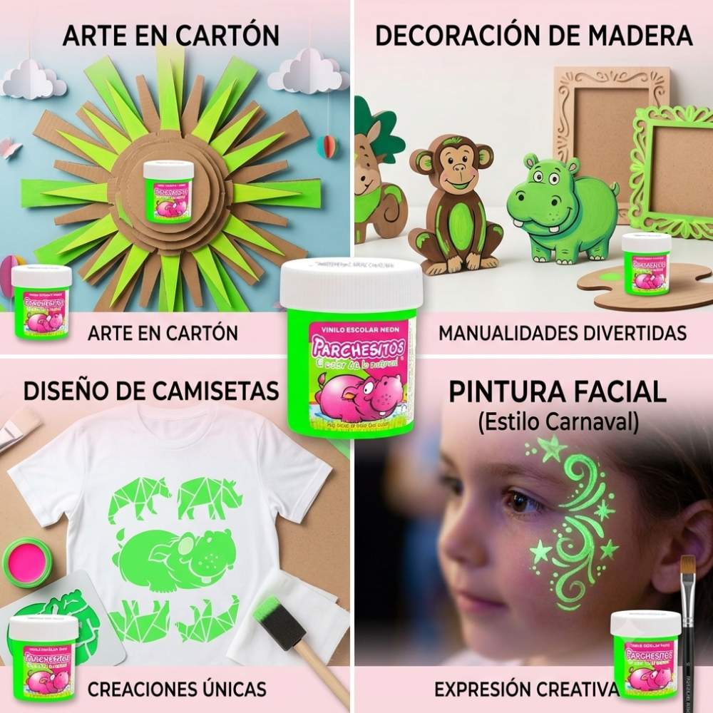 Vinilo Pequeño Parchecito Fluorescente Neon Verde Brillante 33 gms