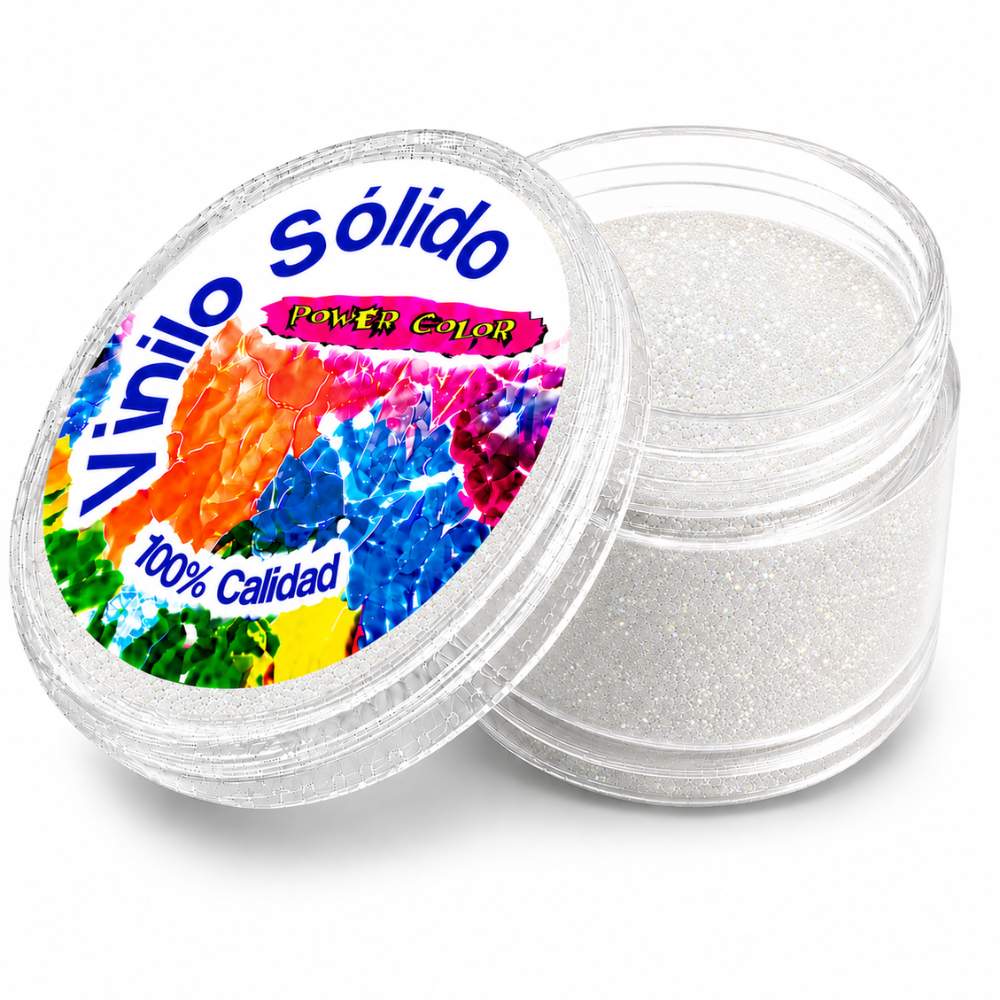 Vinilo Sólido en Polvo Power Color Acrilico Perlado Blanco  – 16 g (6)