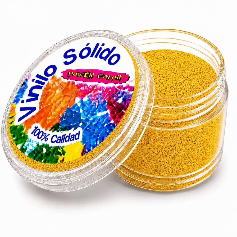 Vinilo Sólido en Polvo Power Color Acrilico Perlado Dorado Claro – 16 g (1)