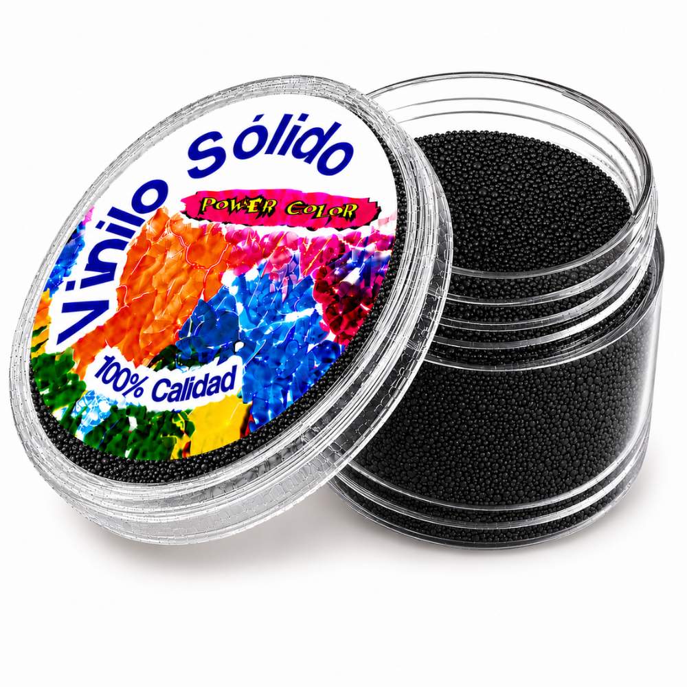 Vinilo Sólido en Polvo Power Color Acrilico Perlado Negro– 16 g (7)