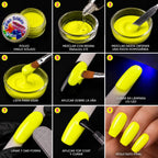 Vinilo Sólido en Polvo Power Color Amarillo Fluorescente Acrílico – 16 g (1)
