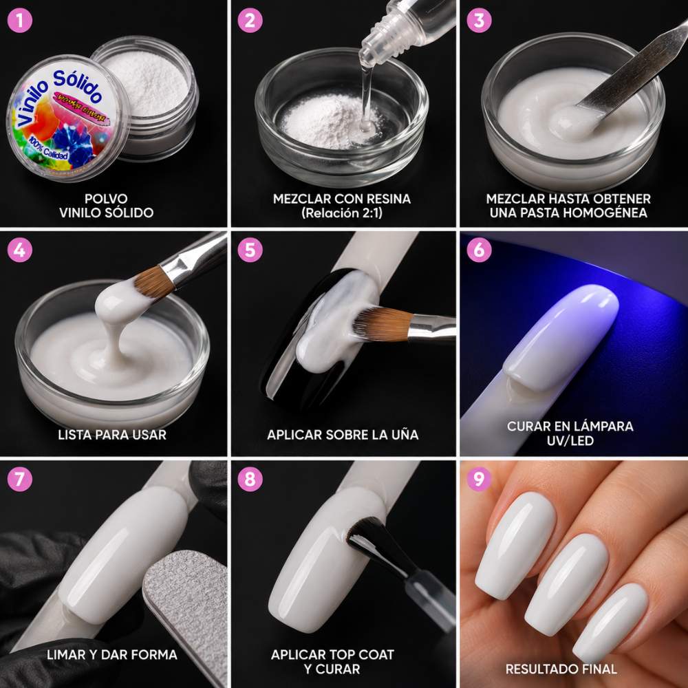 Vinilo Sólido en Polvo Power Color Blanco Acrílico – 16 g