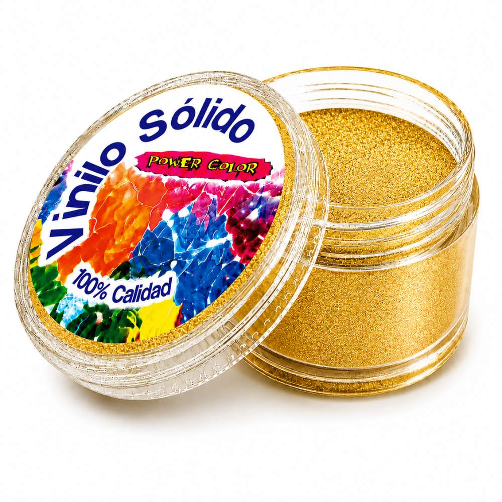 Vinilo Sólido en Polvo Power Color Iluminador Dorado – 16 g (1)