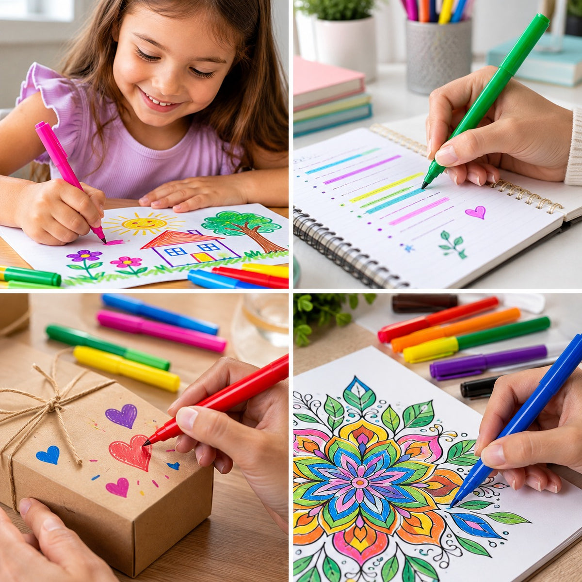 Plumones Diver Class / Gipao X12 Delgados | Marcadores de Colores para Escritura, Dibujo y Escolar