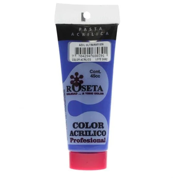 Pasta Acrílica Roseta en tubo Plano Azul Ultramar 45cc