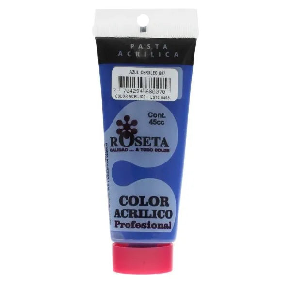Pasta Acrílica Roseta en tubo Plano Azul Cerúleo 45cc