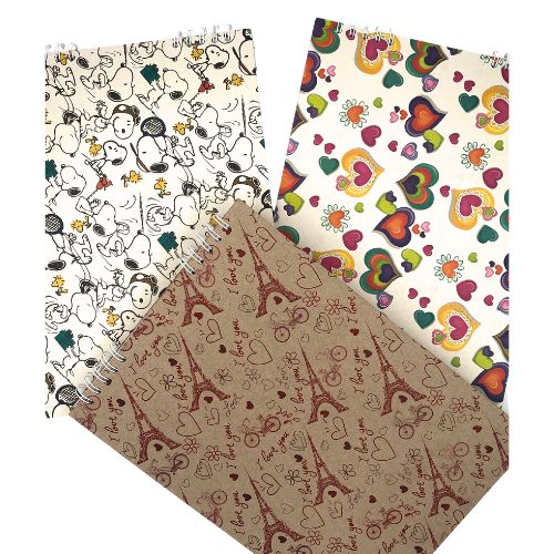 Bitacora octavo de pliego de opalina pasta dura estampada