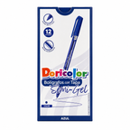 Bolígrafo Doricolor Semi-Gel 0.7 mm azul, caja x 12 unidades