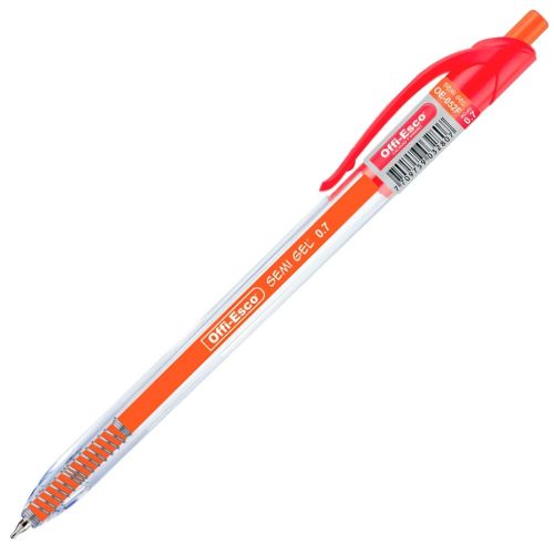 Boligrafo offi esco semi gel retractil rojo